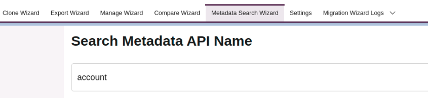 Salesforce Search Metadata