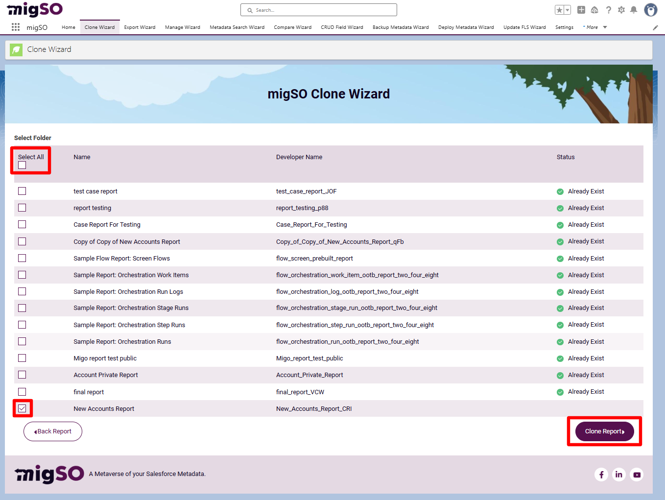 Clone Report in salesforce