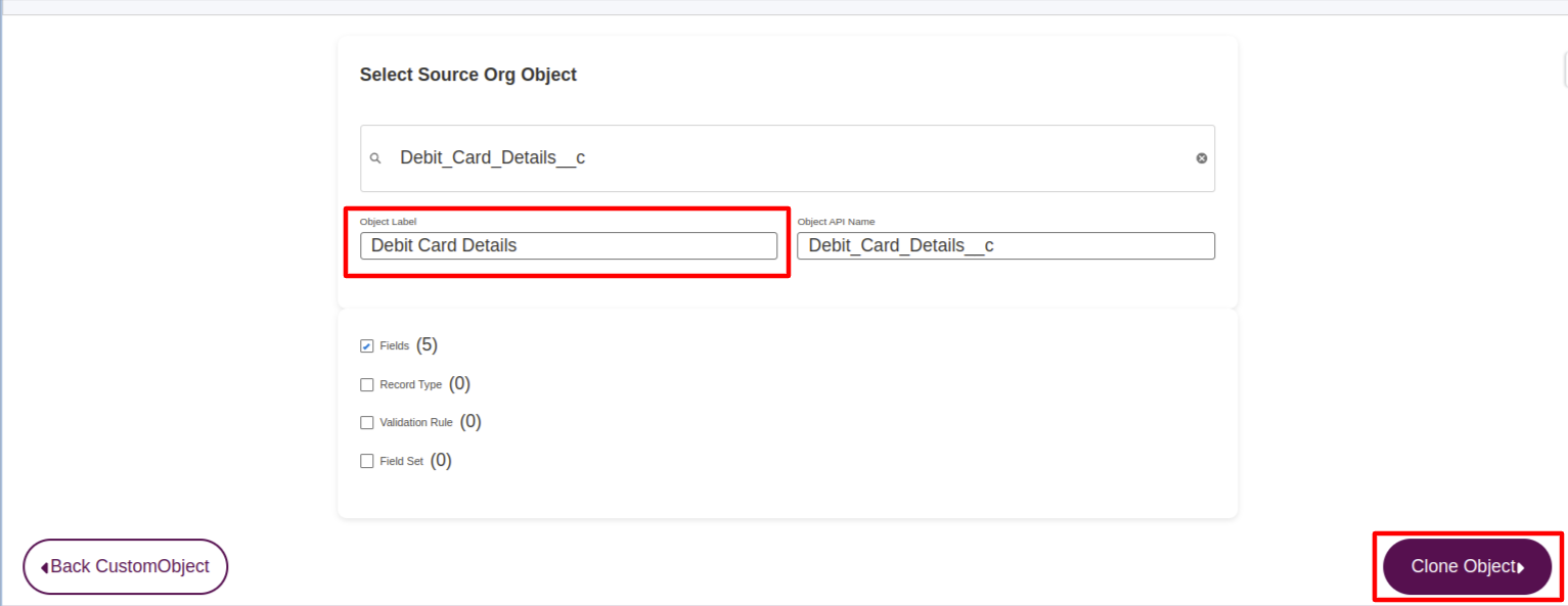 Clone Custom Object