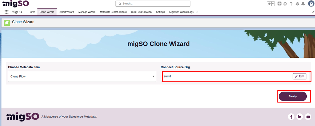 Select Source Org