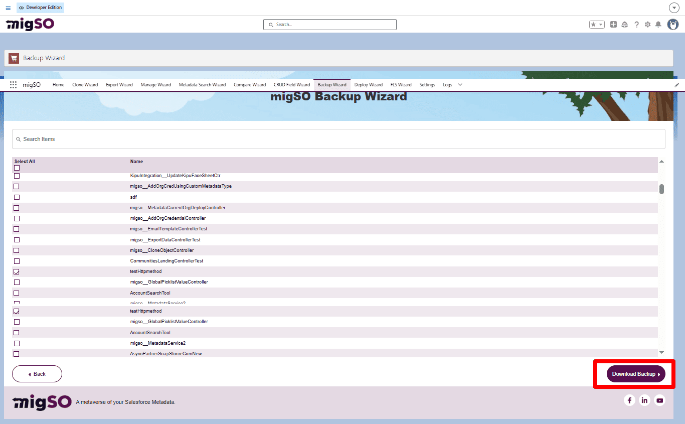 Metadata Backups Made Easy with migSO